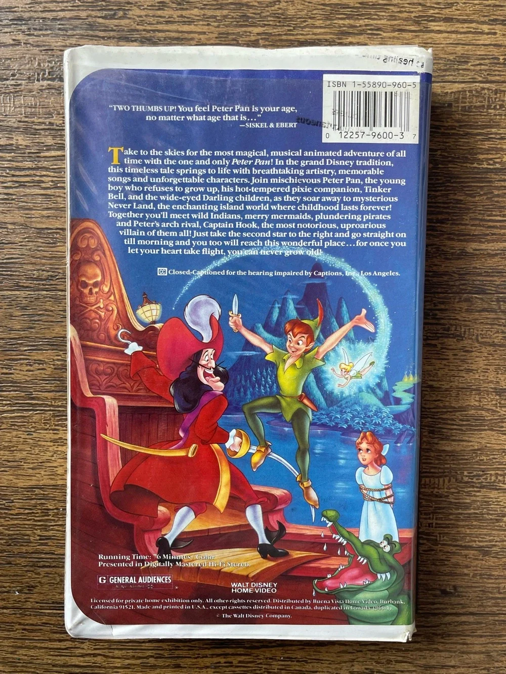 Peter Pan VHS Walt Disney Classics #960 Black Diamond